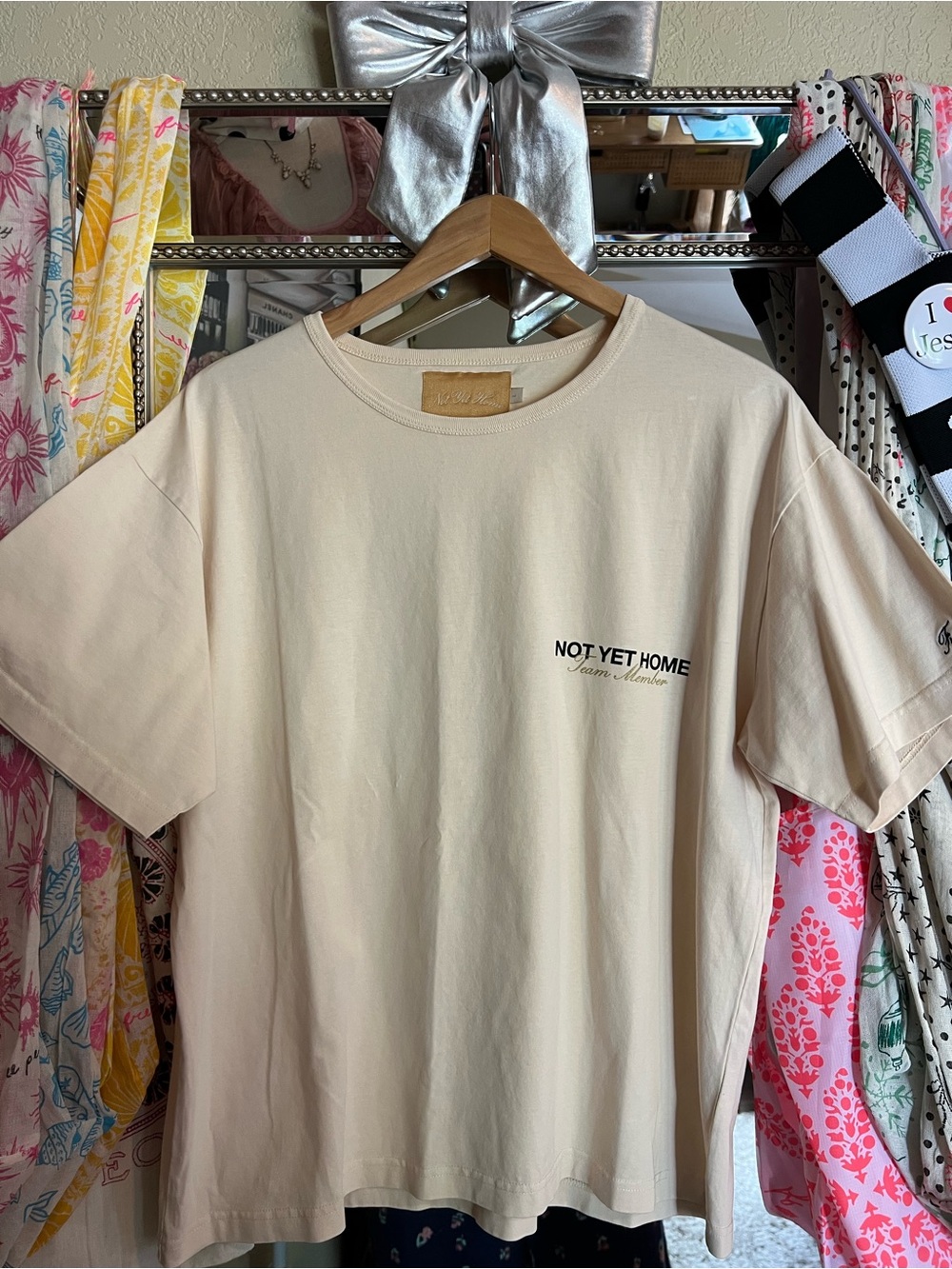 Not Yet Home Cream Crewneck Short-Sleeve T-Shirt